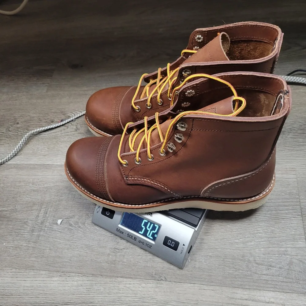 Red Wing Iron Ranger 8088 Mens 8 Amber‎ Harness Brown Leather Wedge Sole Boots